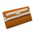 Style: Kelly to go Color: ck37/gold Size: 19*11.5*1.5cm Leather: epsom From France Hardware: gold Kelly crossbody bag, golden brown, cowhide, gold buckle, high-end handmade exclusive customization‼ ️P