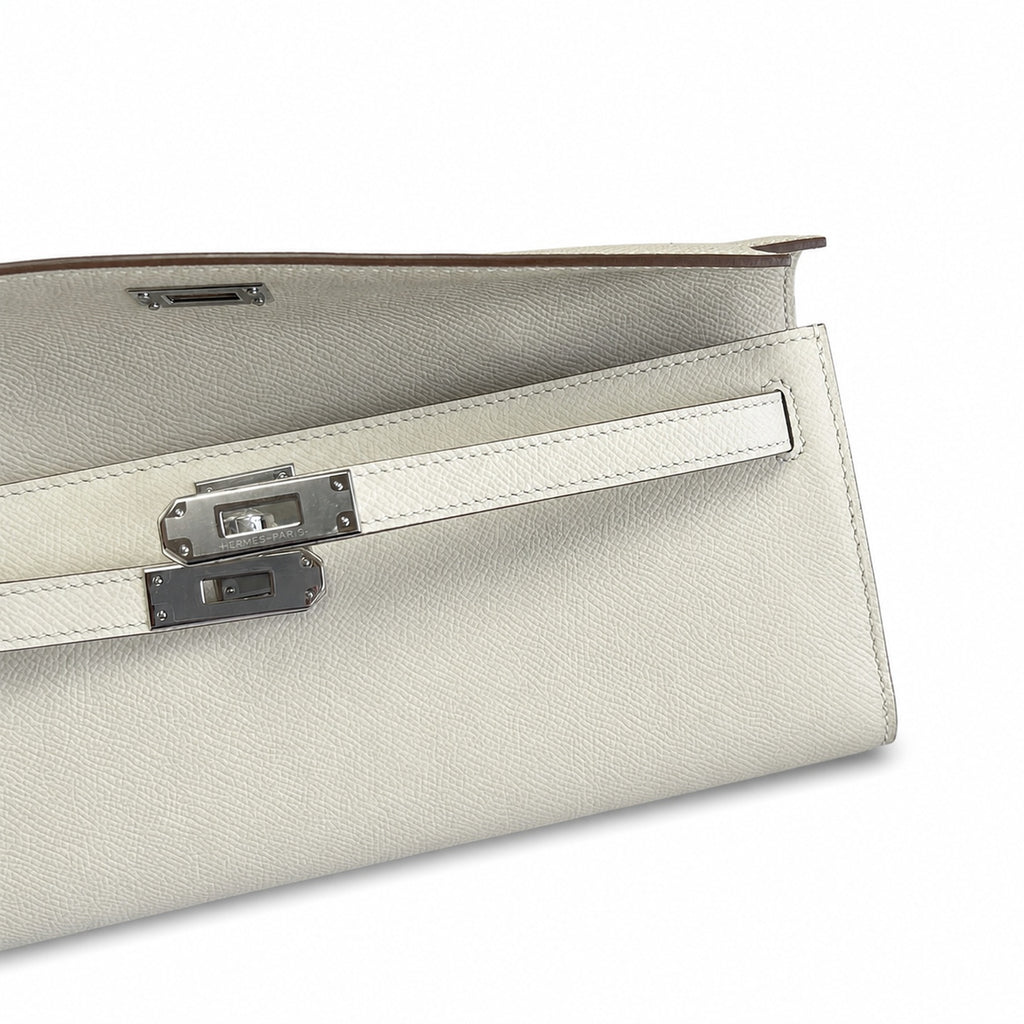 Kelly Cut 31 Clutch Epsom Leather Picture Milkshake White