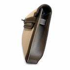 Kelly Depeches 25 clutch, canvas and swift leather (with additional shoulder strap), can be carried cross-body, can be carried by hand or on the wrist, daily needs, seamless switching between business