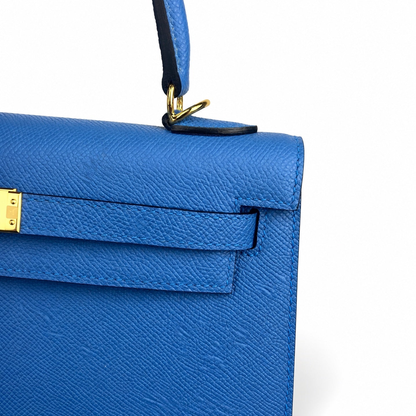 kelly Kelly 25cm, epsom leather wax thread semi-handmade, Tanzania blue