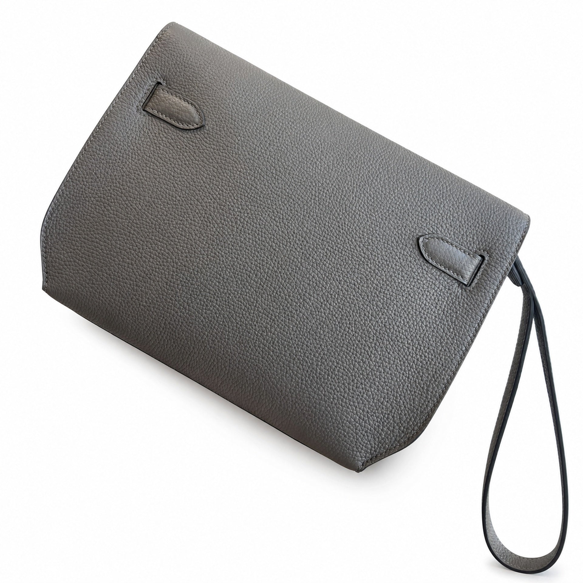 Kelly Depeches 25 clutch, Togo leather (with additional shoulder strap), can be worn cross-body, can be carried by hand or on the wrist, daily needs, seamless switch between business/leisure - central