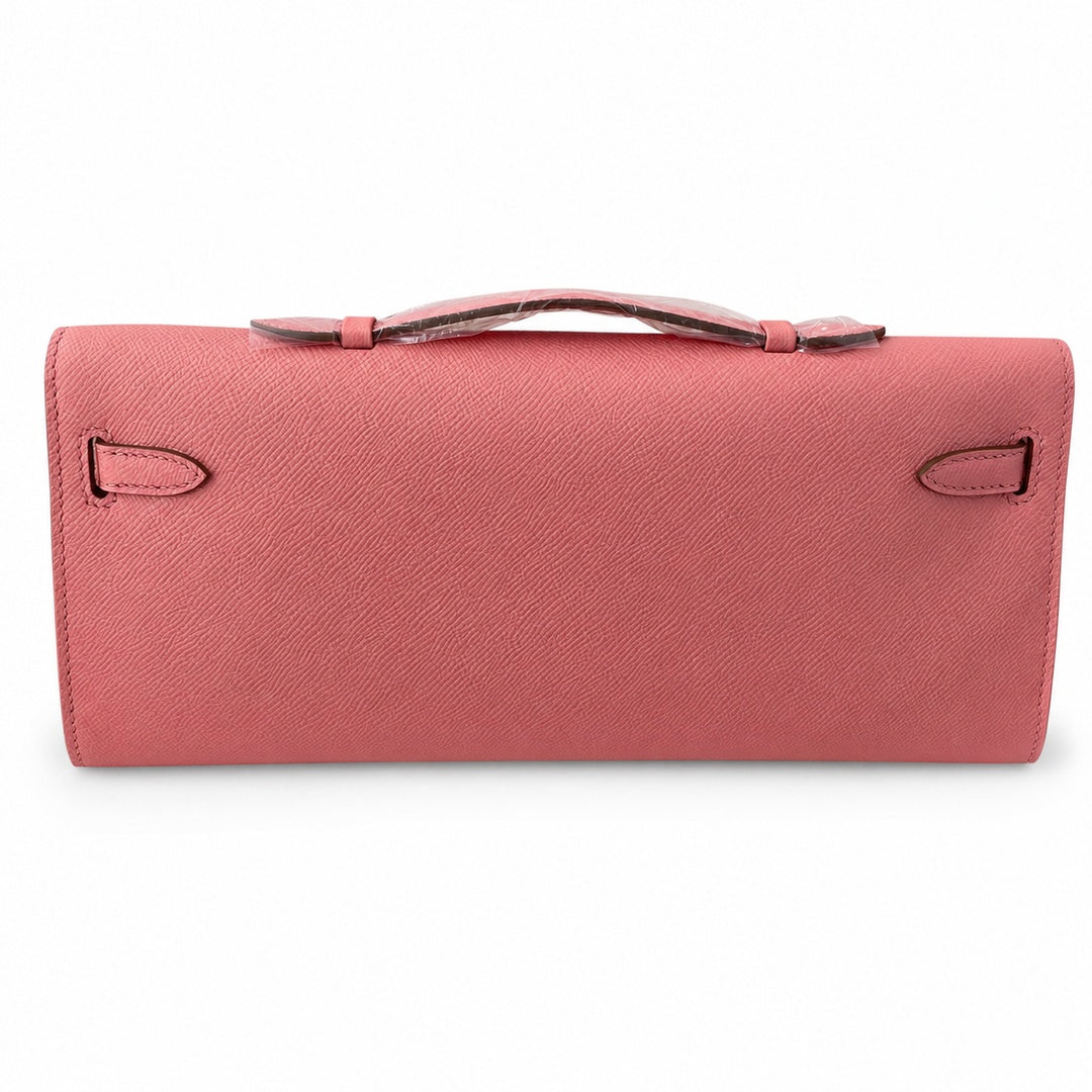 Kelly cut 31 clutch epsom milkshake powder gold buckle in stock