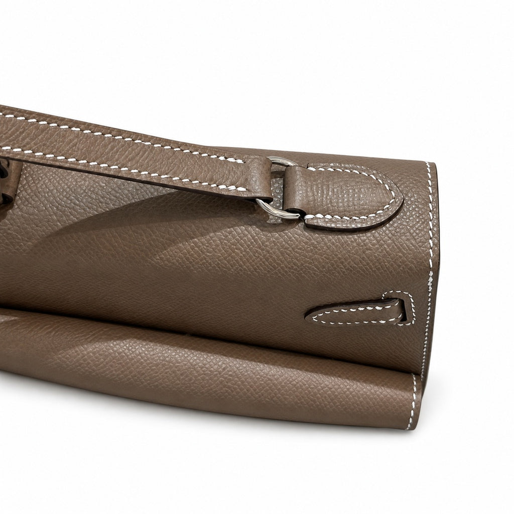 Latest new style 🆕 kelly latest style FW 2022 double-sided kelly epsom leather double-sided irregular design bold change new look more handsome and stylish 18 elephant gray silver buckle