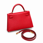 Style: mini kelly Color: Q5/Rouge casaque Size: 19*12*5.5cm Leather: epsom From France Hardware: gold Mini Kelly second generation, national flag red, French imported cowhide, gold buckle, high-end ha