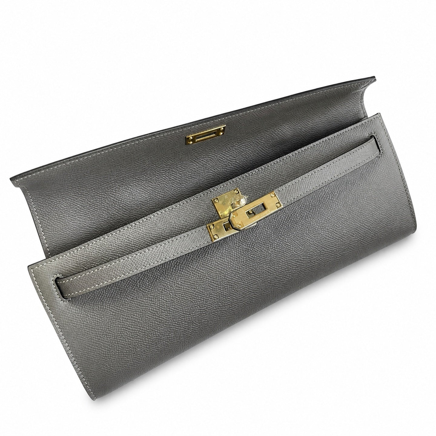 Kelly Cut 31 Clutch Epsom Leather Picture Pewter Gray