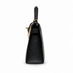 mini kelly 2, ck89/Black, Epsom, gold, 19cm, all handmade‼ ️Mini Kelly II, black with blue lining, palm print leather, gold buckle, 19cm, high-end fully handmade and customized‼ ️Purely hand-made nail