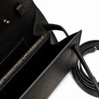Style: Kelly to go Color: ck89/noir Size: 19*11.5*1.5cm Leather: epsom From France Hardware: gold shoulder crossbody bag, clutch bag, black, cowhide, gold buckle, high-end handmade exclusive customiza