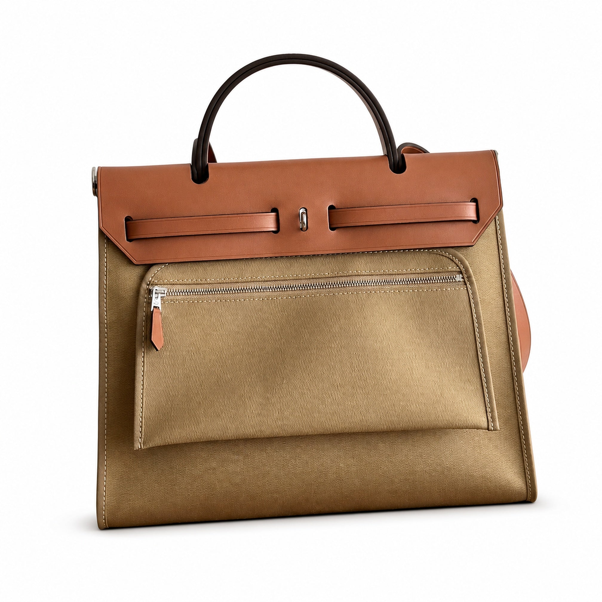 Hermers' popular herbag 31cm is designed to be inspired by saddle bags. The body of the bag is made of canvas, and the outer seams, shoulder straps and handbags are made of leather. The appearance is