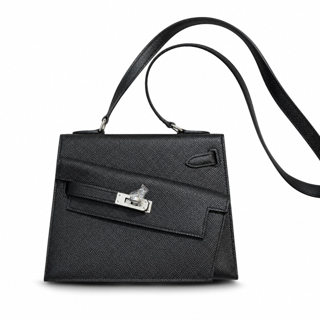 Latest new style 🆕 kelly latest style FW 2022 double-sided kelly epsom leather double-sided irregular design bold change new look more handsome and stylish black silver buckle
