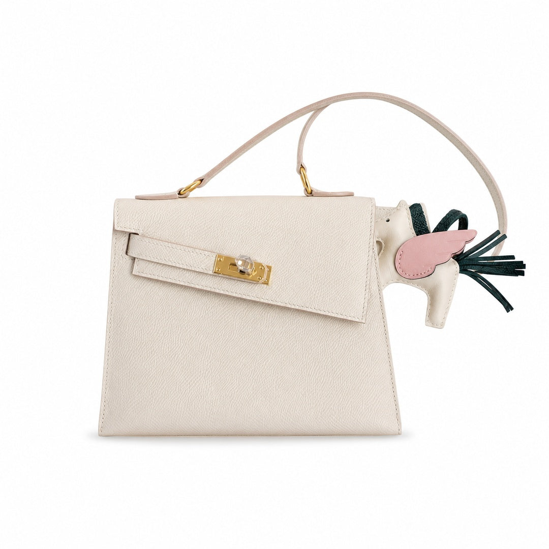 Latest new style 🆕 kelly latest style FW 2022 double-sided kelly epsom leather double-sided irregular design bold change new look more handsome and stylish 10 milkshake white gold buckle