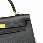 kelly25cm, ck89/Black, Epsom, gold, all handmade‼ ️Kelly 25cm, black, palm print, gold buckle, high-end handmade exclusive customization‼ ️Purely hand-made nails, hand-engraved hardware, fine steel Di