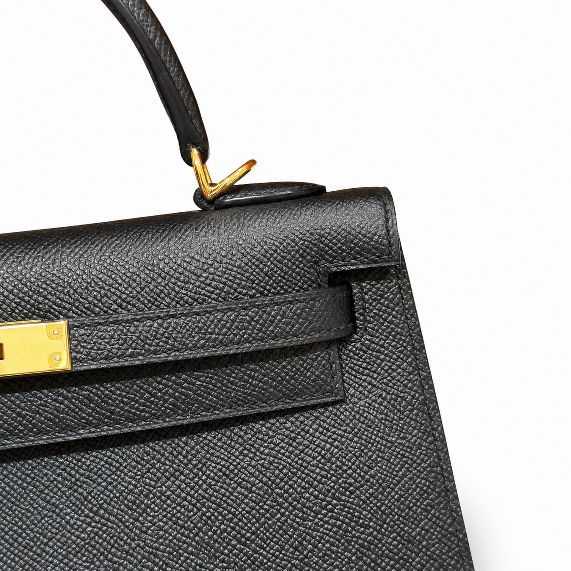 kelly25cm, ck89/Black, Epsom, gold, all handmade‼ ️Kelly 25cm, black, palm print, gold buckle, high-end handmade exclusive customization‼ ️Purely hand-made nails, hand-engraved hardware, fine steel Di