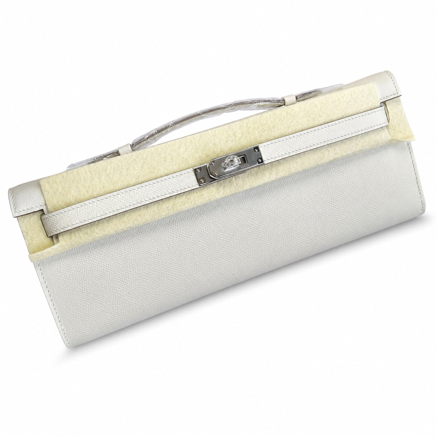 Kelly Cut 31 Clutch Epsom Leather Picture Milkshake White
