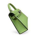 In stock: second generation Kelly 19cm imported Epsom leather avocado green 🥑 gold and silver buckle wax thread