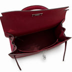 kelly28cm, K1/Rouge Grenat, Epsom, sliver, all handmade‼ ️Kelly 28cm, pomegranate red, palm print, silver buckle, high-end handmade exclusive customization‼ ️Purely hand-made nails, hand-engraved hard