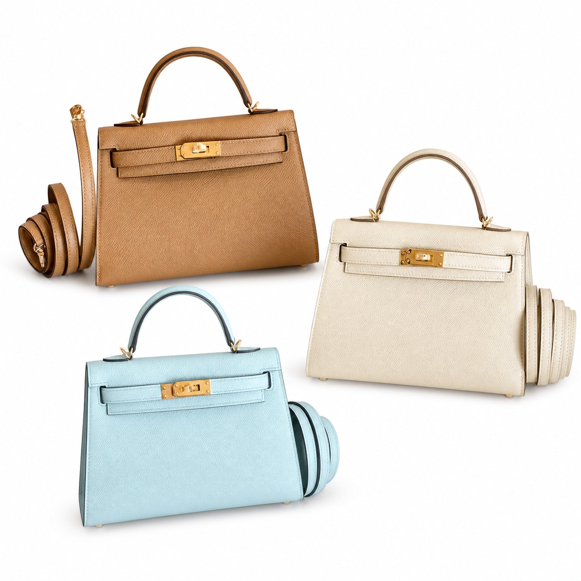 ❷Kelly mini 2nd generation collection🈴picture 19cm Epsom palm print leather gold buckle series