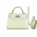 Kelly mini 2nd generation 19cm Epsom palm print leather silver buckle series