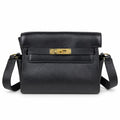 Black gold 🆕 In stock Kelly Messenger messenger bag for men and women, black gold buckle, imported leather, all-steel hand-waxed thread, the highest cost-effectiveness on the Internet. Unisex messenge