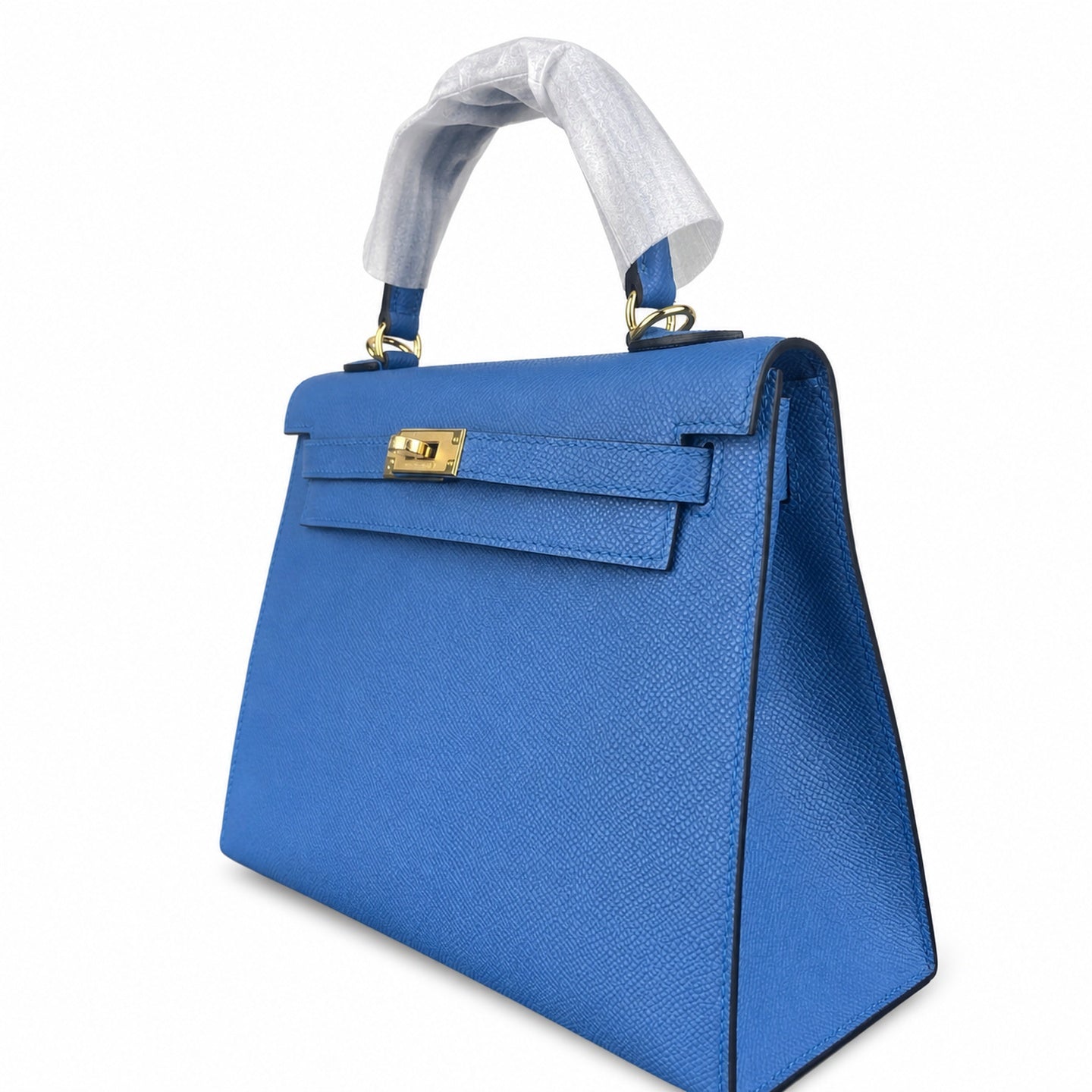 kelly Kelly 25cm, epsom leather wax thread semi-handmade, Tanzania blue