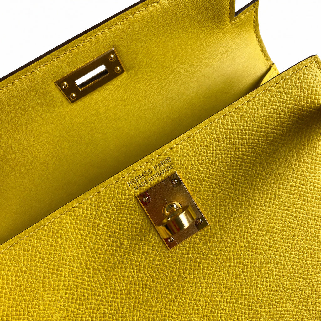 Fully hand-sewn👉Second generation Mini Kelly 19cm imported Epsom leather Naples gold buckle