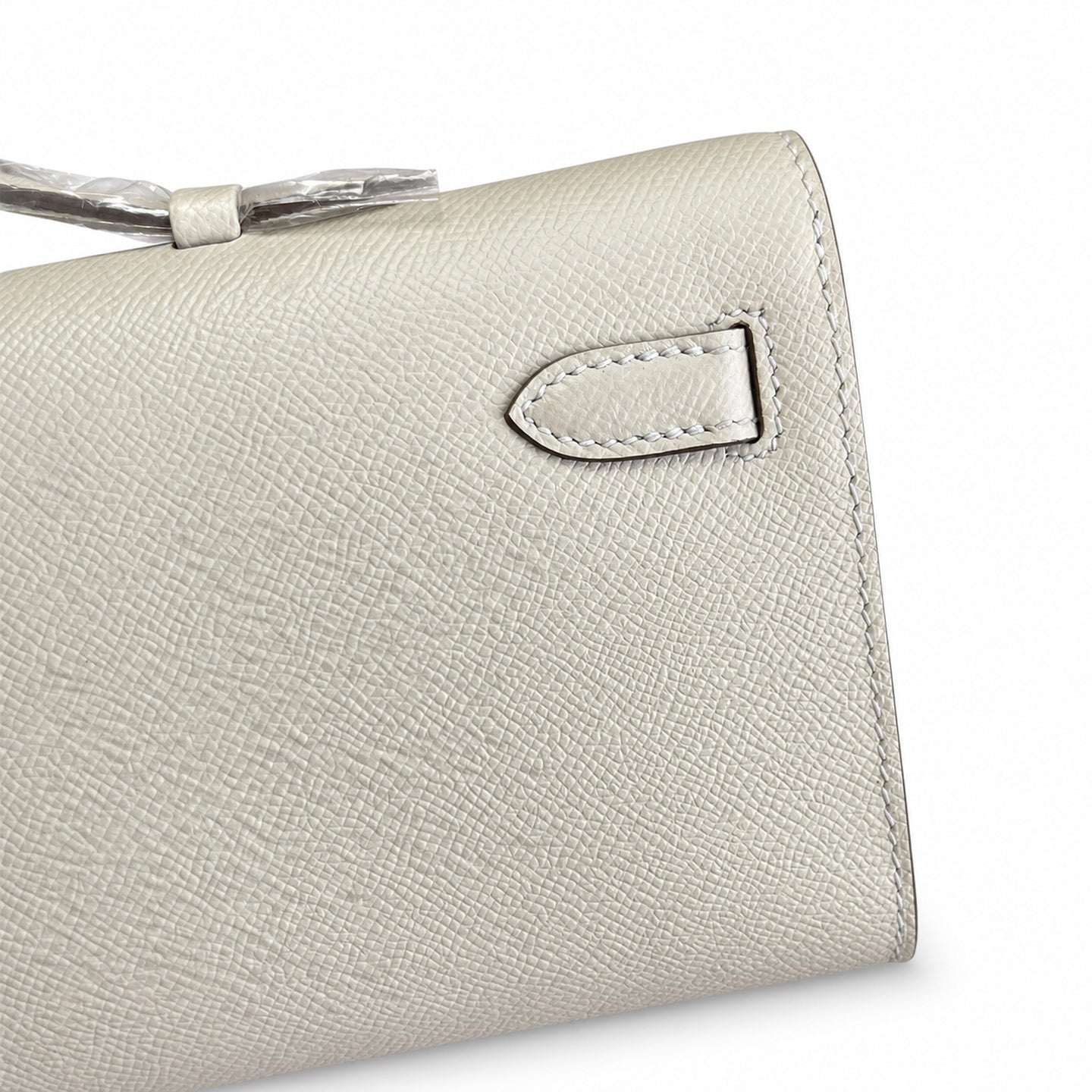 Kelly Cut 31 Clutch Epsom Leather Picture Milkshake White
