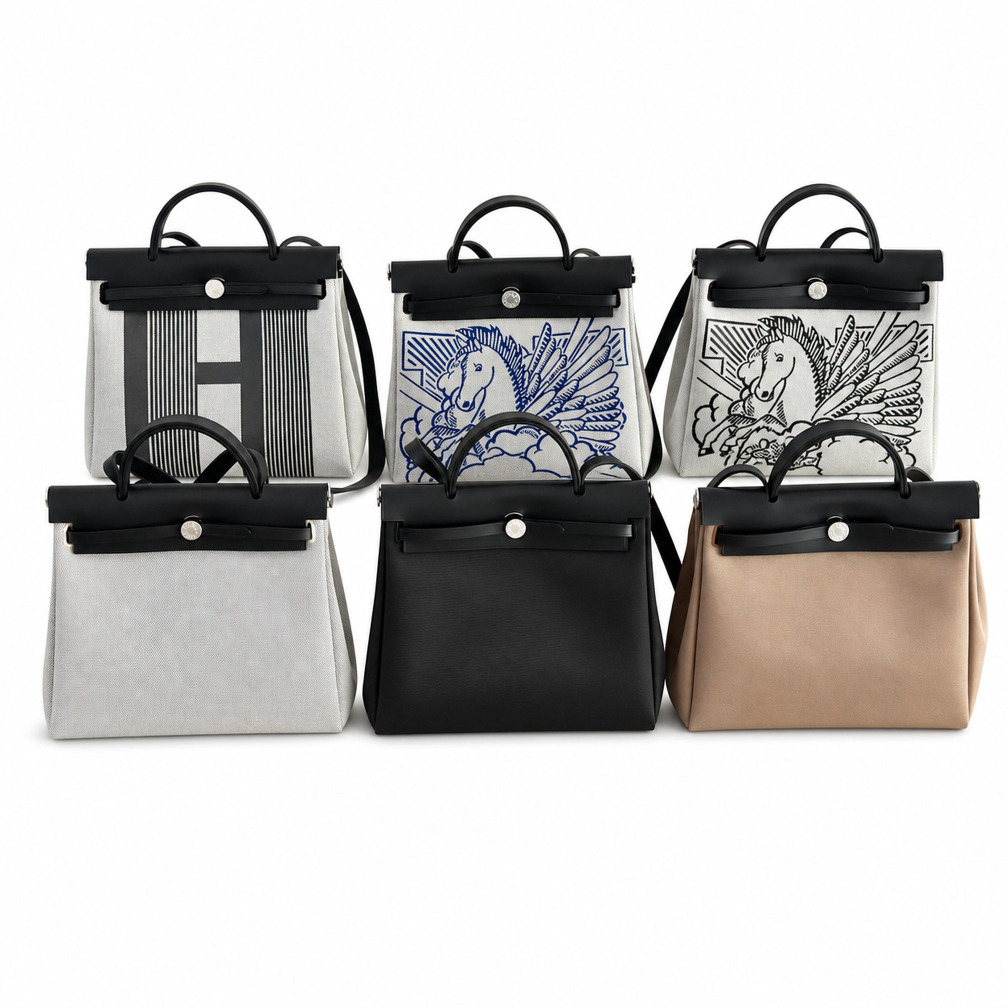 Hermers' popular herbag 31cm is designed to be inspired by saddle bags. The body of the bag is made of canvas, and the inseam, shoulder straps and handle are made of leather. The appearance is very si