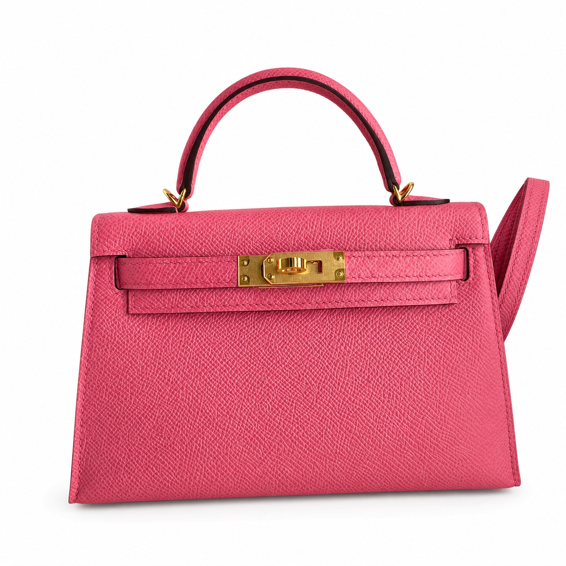Fully hand-stitched 👉Second generation Mini Kelly 19cm imported Epsom leather new lipstick powder gold buckle