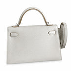 Fully hand-sewn👉Second generation Mini Kelly 19cm imported Epsom leather M4 milk gray silver buckle