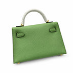 In stock: second generation Kelly 19cm imported Epsom leather avocado green 🥑 gold and silver buckle wax thread
