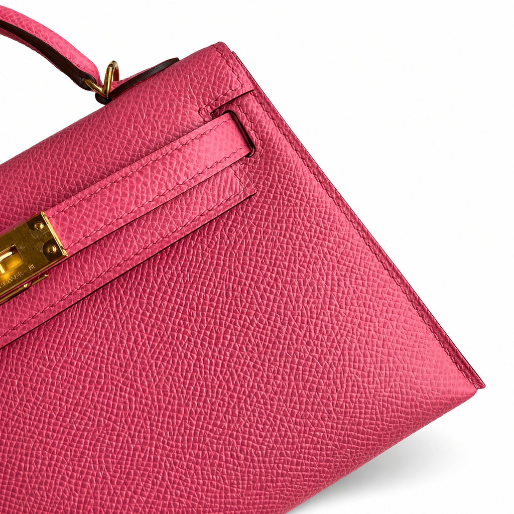 Fully hand-stitched 👉Second generation Mini Kelly 19cm imported Epsom leather new lipstick powder gold buckle