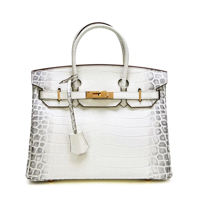 Birkin Bag Crocodile-Grain Cowhide Leather Gold Hardware