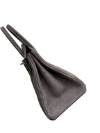 Birkin 25 Retourne in Grey Suede Grizzly (Palladium Hardware)