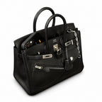 Birkin 25 Rock Sellier in Noir Swift Leather (Palladium Hardware)