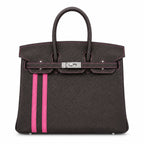 Mini Birkin 25cm Officier Edition in Chocolate Brown Togo & Pink Swift Calfskin