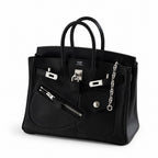 Birkin 25 Rock Sellier in Noir Swift Leather (Palladium Hardware)