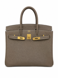 Birkin 30 Retourne in Etoupe Togo Leather with White Stitching (Gold Hardware)