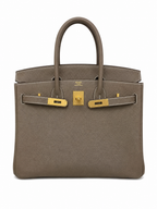 Birkin 30 Retourne in Etoupe Togo Leather with White Stitching (Gold Hardware)