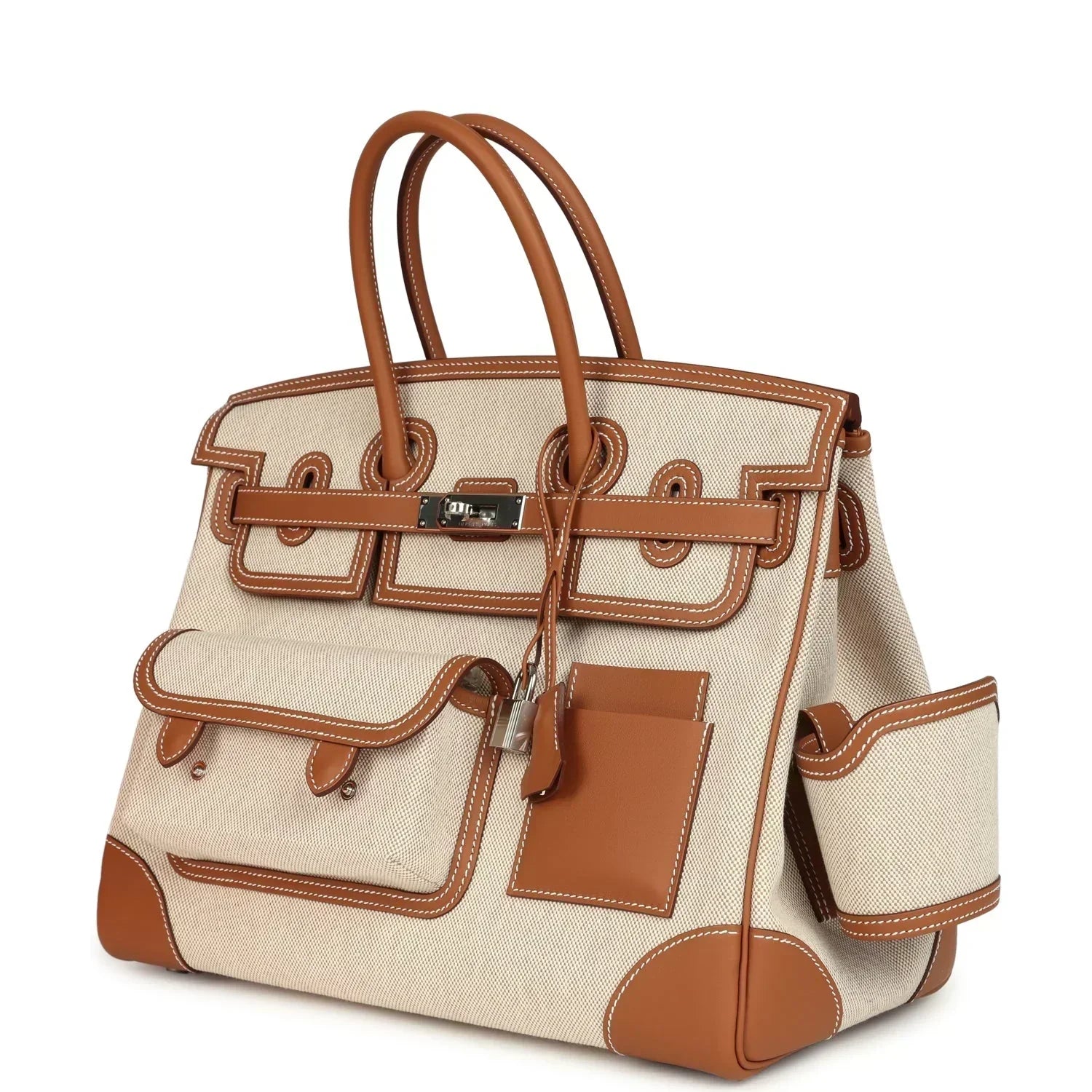 Birkin Cargo 35 Gold Swift and Gold-Ecru Toile H Canvas Palladium Hardware