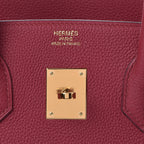 Birkin 25cm Rouge H Bordeaux Red Gold Hardware Bag Y Stamp