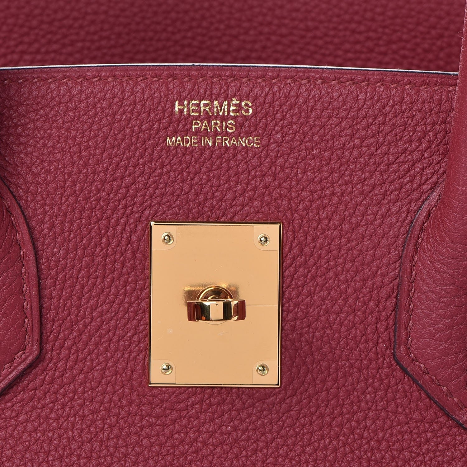 Birkin 25cm Rouge H Bordeaux Red Gold Hardware Bag Y Stamp