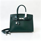 Birkin 30 Style Sellier in Vert Cypress Smooth Leather (Palladium Hardware)