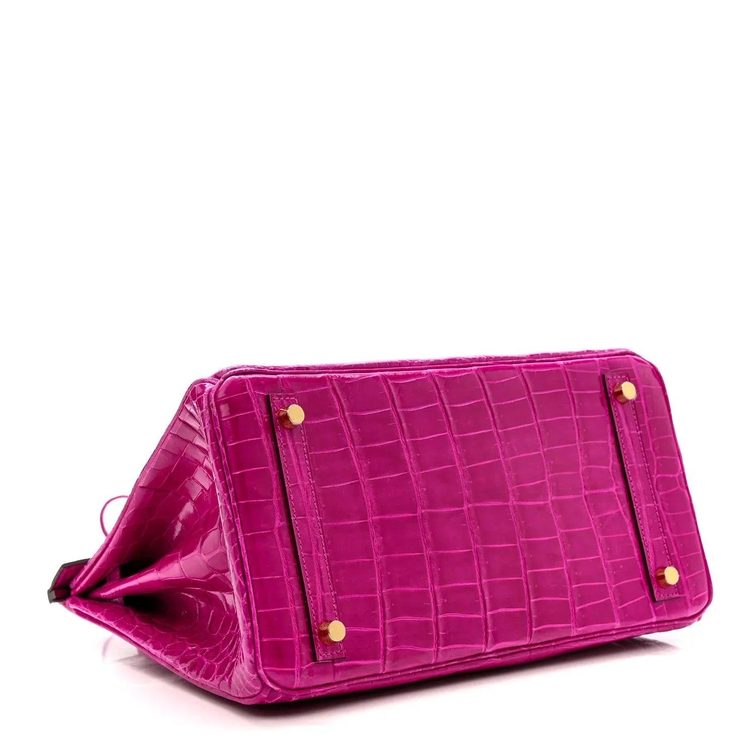 Birkin 30 Rose Pourpre Shiny Niloticus Crocodile Gold Hardware