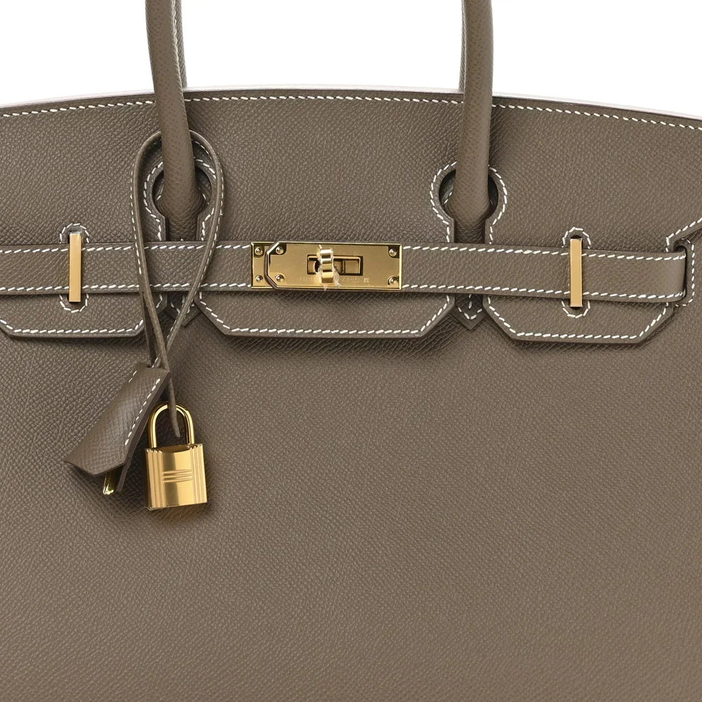 Birkin Sellier 30 Etoupe Epsom Quilted Epsom Leather