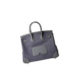 Birkin Cargo 25 Etain Grey Swift Leather and Canvas Splicing Bag