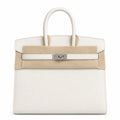 Birkin 25 Sellier 10 Craie Epsom Silver Hardware