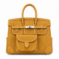 Birkin Cargo 25 in Sesame Toile Goéland and Swift Leather (Palladium Hardware)
