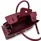 Birkin Style 25/30 Sellier in Bordeaux Epsom Leather (Gold Hardware)
