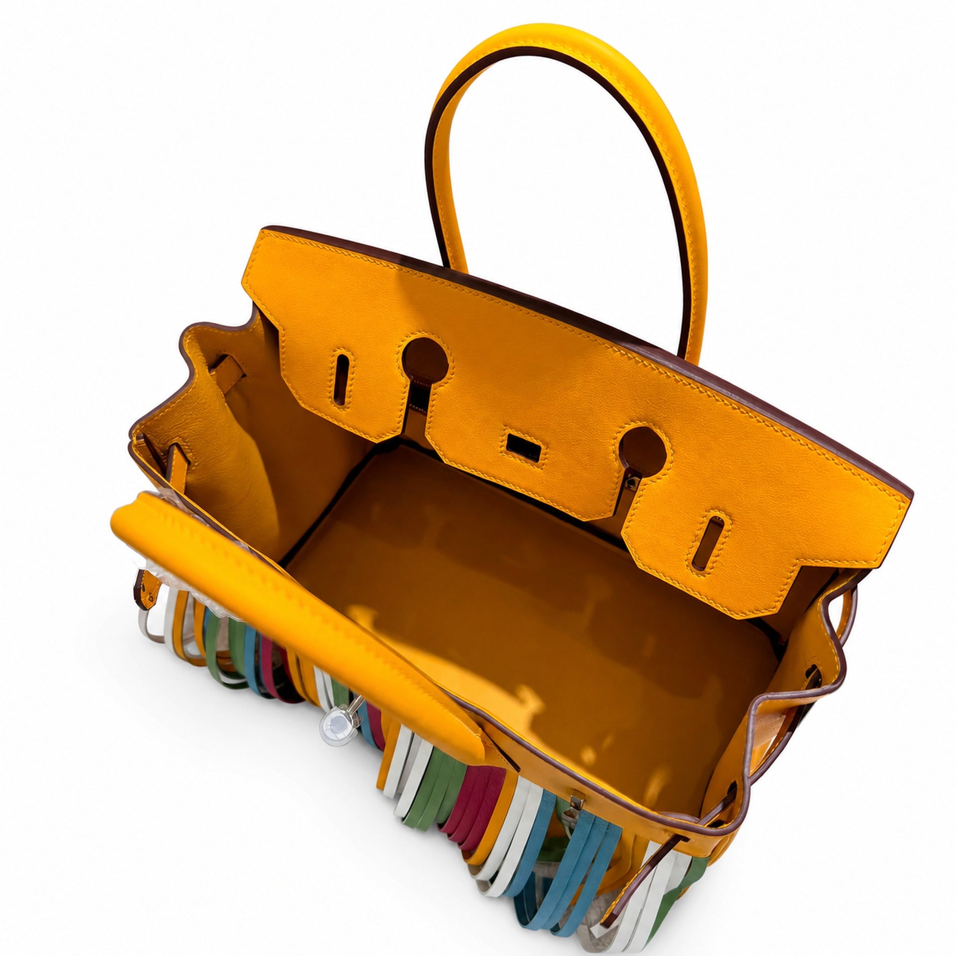 Birkin 30cm HSS Edition in Amber Yellow with Rainbow Swift Fringe