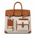 Birkin Cargo 40 Gold Leather and Toile Canvas Multi-Pocket Bag