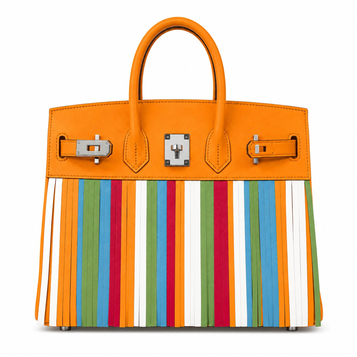 Birkin 30cm HSS Edition in Amber Yellow with Rainbow Swift Fringe